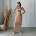 Spring Summer Women Clothing Sexy Socialite Diagonal Collar Dress Unilateral Strapless High Waist Dress Bella Mia