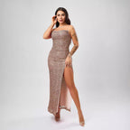 Sequin Formal Dress Autumn Winter Women Sexy Sleeveless Split Dress Bella Mia
