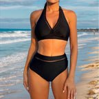 Bikini Hollow Out Cutout out Ribbon Halter Sexy Split Bikini Swimsuit Swimwear Women Bella Mia
