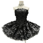 Spring Elegant Elegant Sweet Tube Top Floral Dress Waist Slimming Heavy Work Dress Women Bella Mia