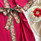 Ice Silk Nightdress Four Seasons Simplicity Homewear Sexy Mid Length to Long Cardigan Nightgown Bathrobe Women Chinese Nightgown Bella Mia