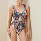 Spring One Piece Swimsuit Sexy Print Mesh High Waist Trousers Bikini Bella Mia