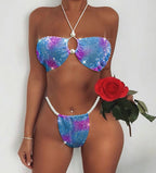 Women Clothes Grid Pearl Shining Diamond Sexy Bikini Bella Mia