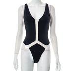 Women Clothing Summer Sexy Mesh See through Skinny Hip Raise Jumpsuit Bella Mia