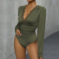 Fall Women Clothing Lace Stitching Long Sleeve Solid Color Jumpsuit Bella Mia