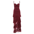 Women Clothing Autumn Winter Sexy Hollow Out Cutout Side Slit Backless Gauzy Sling Dress Women Bella Mia