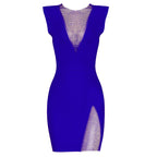 Summer Net Drill Sexy Sleeveless Bandage One Piece Dress Elegant Women Clothing Bella Mia