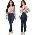 Women Clothing Casual Digital Printing Multi-Color Women Shirt Bella Mia
