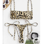 Swimsuit Flat Chest Split Printed Bikini