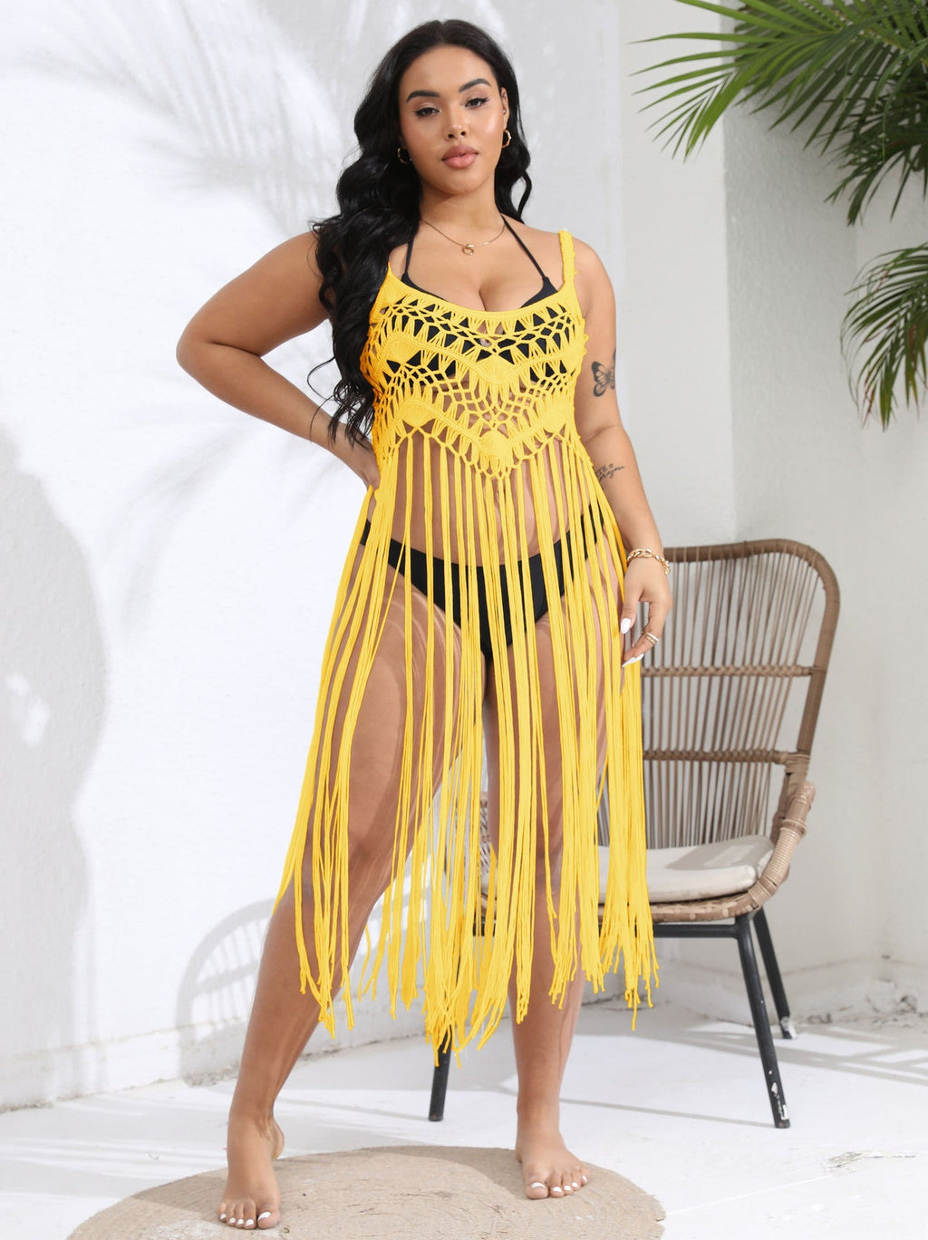 Women Beach Vacation Blouse Bikini Overclothes Tassel Patchwork Cami Dress Bella Mia