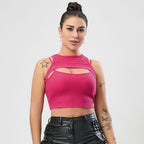 Multi Color Sexy Stretch Hollow Out Cutout Vest Women Sexy Design Blouse Slim Women Clothing Bella Mia