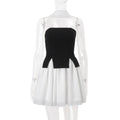 Women Clothing Summer Sexy Ribbon Sexy Tube Top Mini Slim Fit Skirt Two Piece Sets Bella Mia
