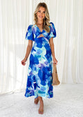 Year Bubble Sleeve Maxi Dress Sexy Print V neck Hollow Out Cutout Women Clothing Bella Mia