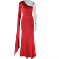Women Clothing Solid Color Dress Sexy Cold Shoulder Sleeveless Bell Sleeve Hollow Out Cutout out Elegant Dress Dress Bella Mia