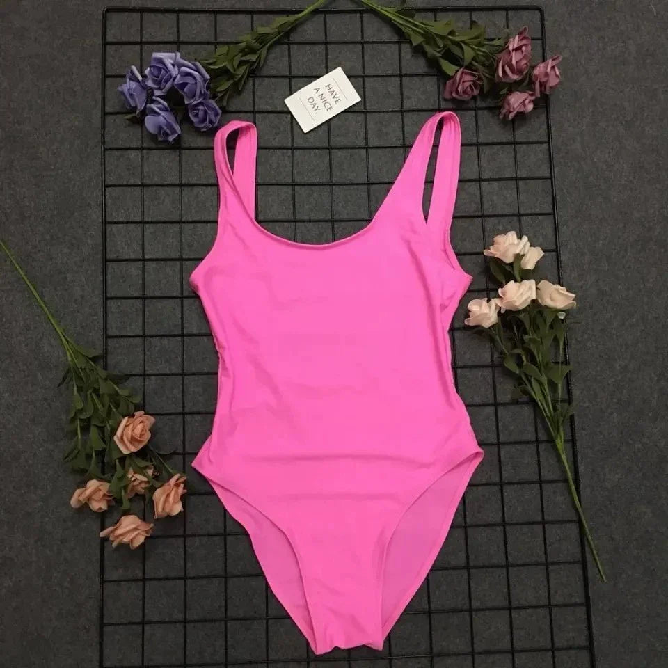 Fashion Hot Spring Sexy Women's One-Piece Swimming Suit No Chest Pad Plus Size Triangle Private Water One-Piece Swimsuit Bikini