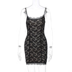 Women Clothing Summer Sexy Low Cut Cinched Sheath Lace Dress Bella Mia