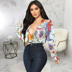 Women Clothing Casual Digital Printing Multi-Color Women Shirt Bella Mia