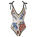 Women One Piece Swimsuit Women Skinny Slimming Retro Tied Swimsuit Suit Chiffon Dress Bella Mia
