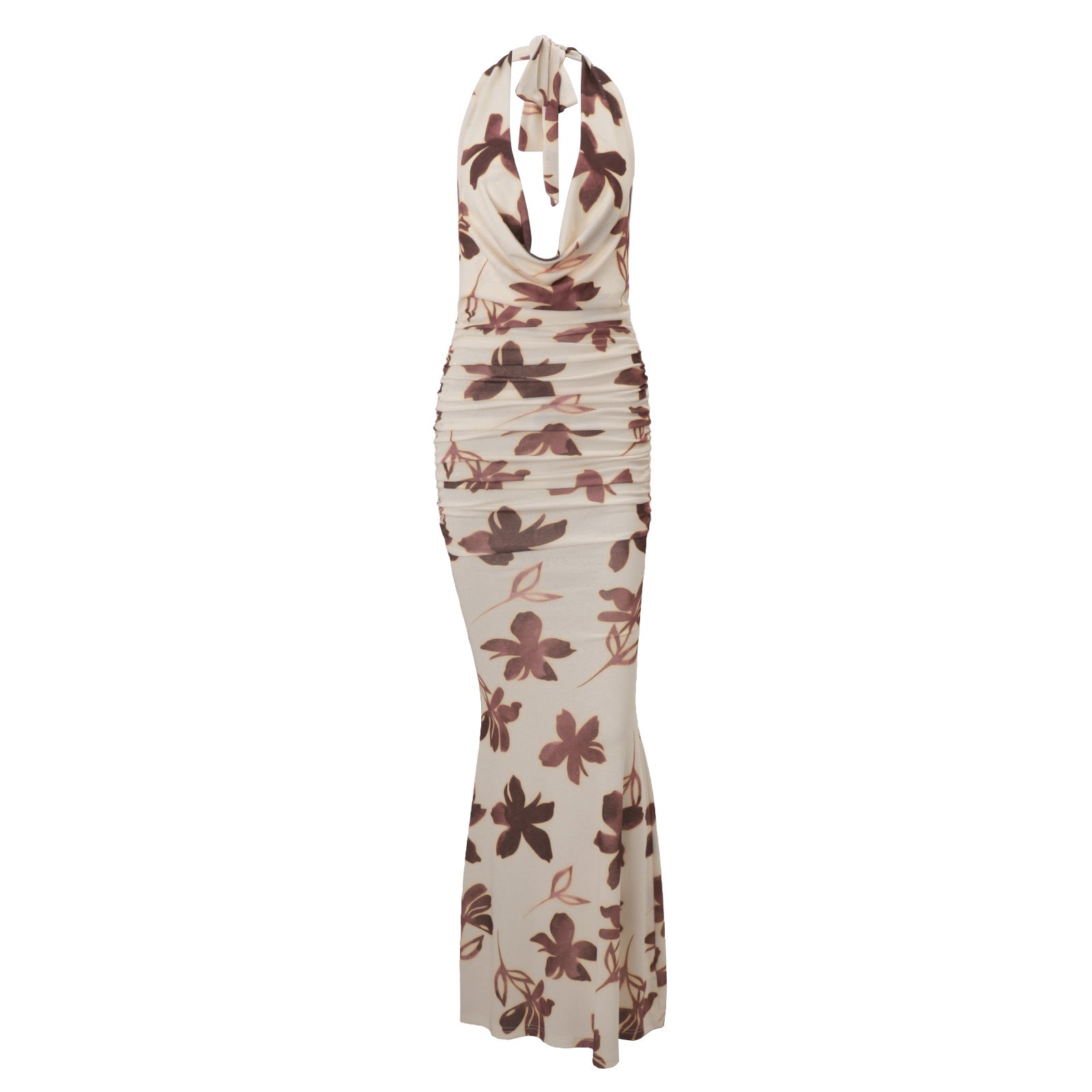 Women Clothing Autumn Sexy Swing Collar Vacation High Waist Figure Flattering Sheath Dress Maxi Dress Bella Mia