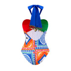 Sexy One Piece Swimsuit Women Conservative Cover Belly Lace up Swimsuit Spring Chiffon Beach Skirt Set Bella Mia