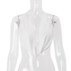 Women Clothing Summer Sexy Backless Swing Collar Halter Lace up Sexy Vest Top Bella Mia