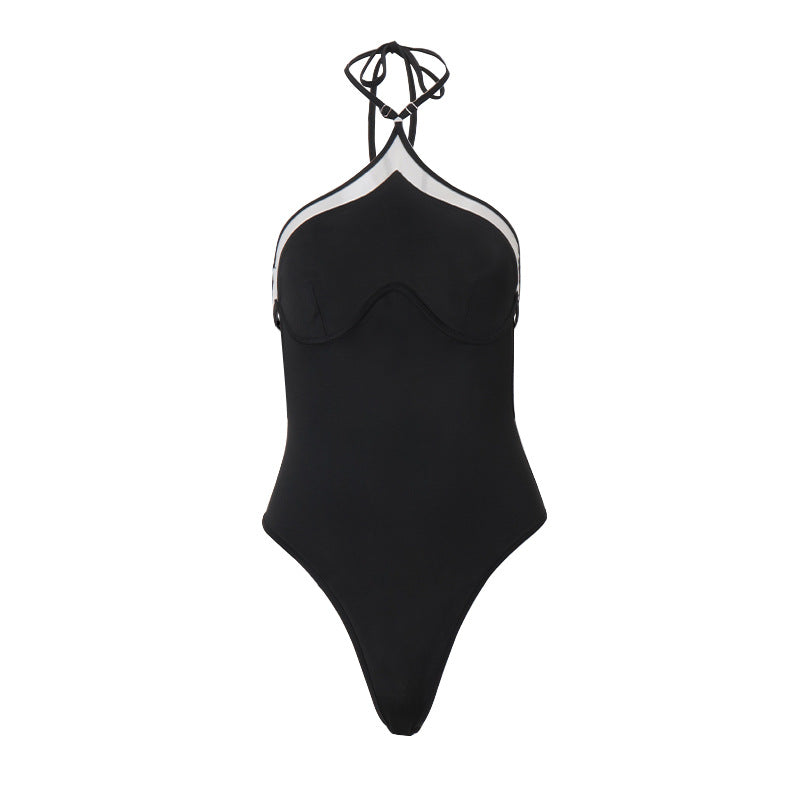 Fall Sexy Street Girls Cross Halterneck Backless Base Bodysuit Bella Mia
