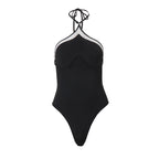 Fall Sexy Street Girls Cross Halterneck Backless Base Bodysuit Bella Mia