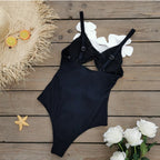 Solid Color Slim Fit Slimming Three Dimensional Floral Design One Piece Women Swimsuit Bella Mia