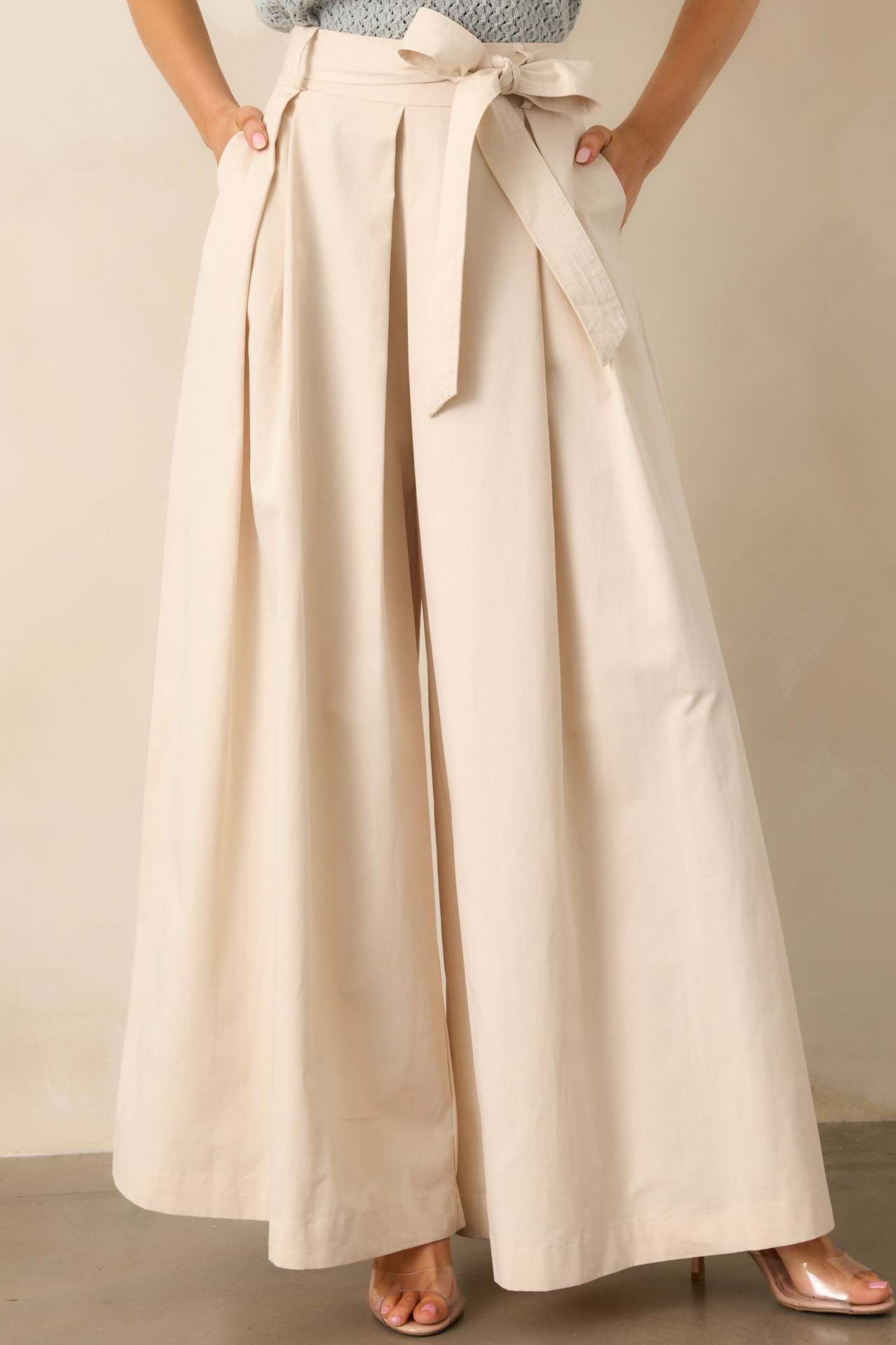 Women Spring Autumn Apricot Straight Leg Pants Bella Mia