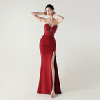 Boning Corset Lace up Waist Controlled Wrapped Chest Pleated Hollow Out Cutout out Cocktail Wedding Red Carpet Evening Dress Bella Mia