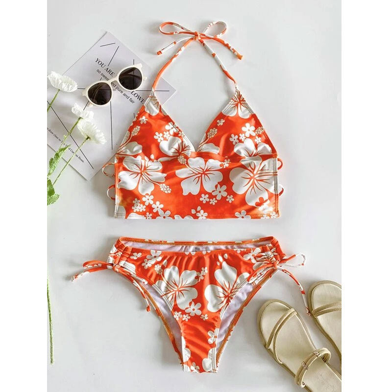 Swimsuit Lady Sexy Printed High Waist Bikini Split Swimsuit Bikini Bella Mia