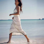 Spring Summer Sexy Knitted Hollow Out Cutout Out Long Strap Dress Bella Mia