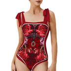 Conservative Sunscreen Swimsuit Women Vintage Printed Gauze Skirt Bikini Bella Mia
