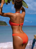 Bikini Halter Swimsuit Sexy Swimsuit Women Backless Swimsuit Solid Color Bikini Bella Mia