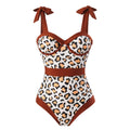 Women Sexy One Piece Swimsuit Women Tight Conservatively Thin Retro Hard Bag Swimsuit Chiffon Dress Bella Mia