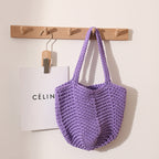South Korea Vintage Shoulder Cotton Thread Woven Bag Crochet Handbag Straw Bag Vacation Beach Bag Bella Mia