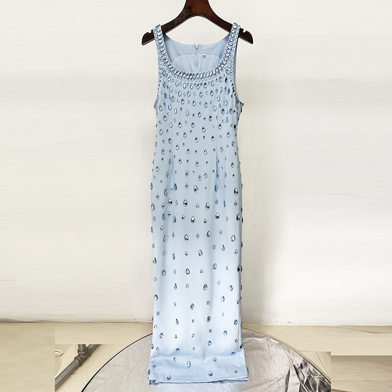 Star Heavy Industry Beads Diamond Elastic Vest Maxi Dress Maxi Dress Bella Mia