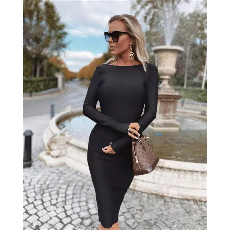 Sexy Dress Women New Backless Long Sleeves Midi Dress for Women Bella Mia