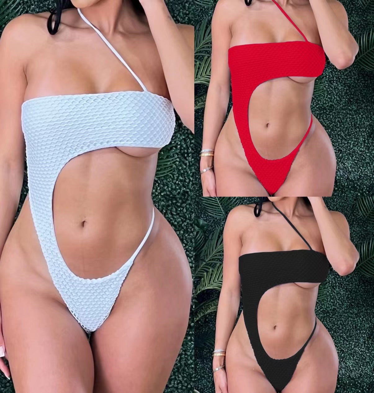 Swimwear Diamond Shaped Large Mesh Bikini One Piece Swimsuit Women Bella Mia