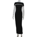 Women Clothing off the Shoulder Collar Wrapped Chest Backless Solid Color Tight Sheath Dress