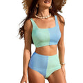 Swimwear Women Split Solid Color Sexy High Waist Bikini Swimsuit Bella Mia