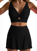 Solid Color Push up High Waist Culottes Sexy Split Bikini Swimsuit Swimwear Women Bella Mia