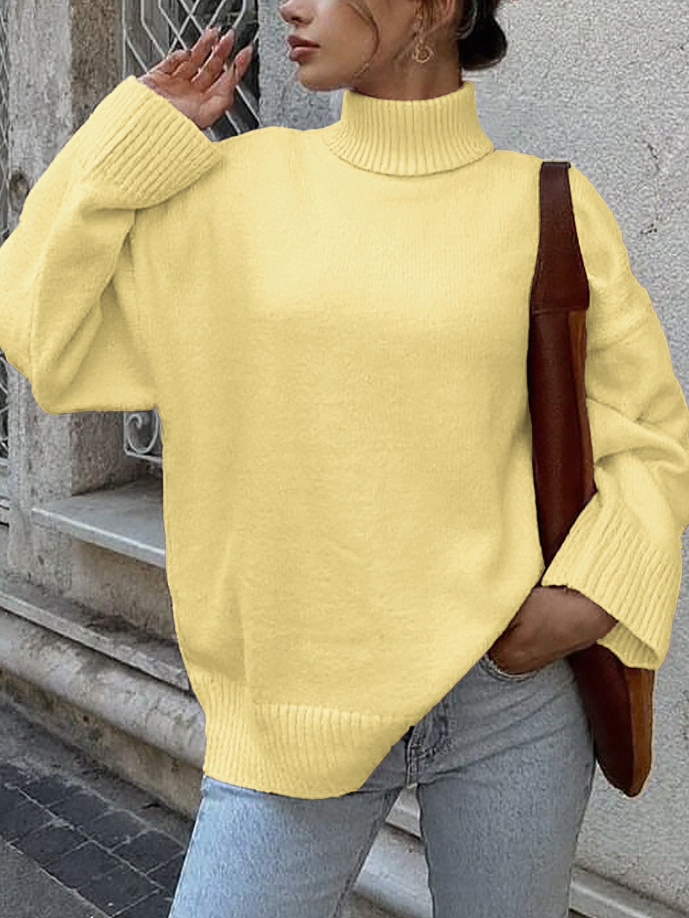 Casual Wool Solid Color Long Sleeve Sweaters Women Clothing Autumn Winter Bella Mia