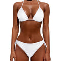 Sexy Solid Color Lace-up Split Swimsuit Sexy Pure Color Tied Separates Swimsuit Luxlife Brands