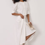 Women Clothing Satin High Grade Skirt Set round Neck Short Sleeve Cardigan Top Elegant Two Piece Set Bella Mia