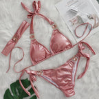 Sexy Bikini Crystal Diamond Three Piece Split Swimsuit Beach Shiny Women Swimsuit Bella Mia