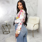 Women Clothing Casual Digital Printing Multi-Color Women Shirt Bella Mia