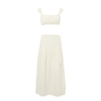 Summer French Short Slimming Cropped Outfit Sling Top Beach Vacation Skirt Two Piece Sets Women Bella Mia