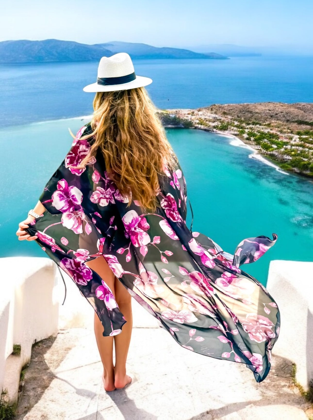 Miranda long cover up 100% Silk NIKOZA