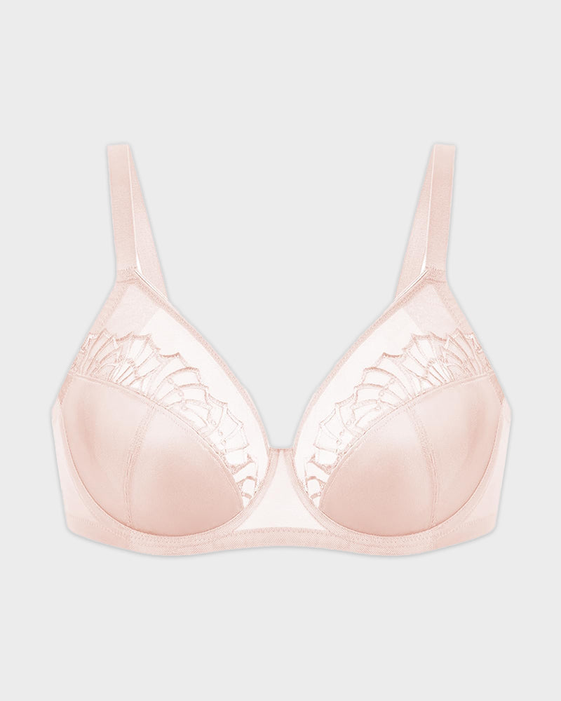 Plus-Size Pearl Shimmer Lace Minimizer Bra SheCurve